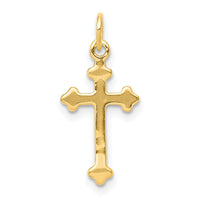 14k Small Diamond Budded Cross Pendant-PM5030-002-YA