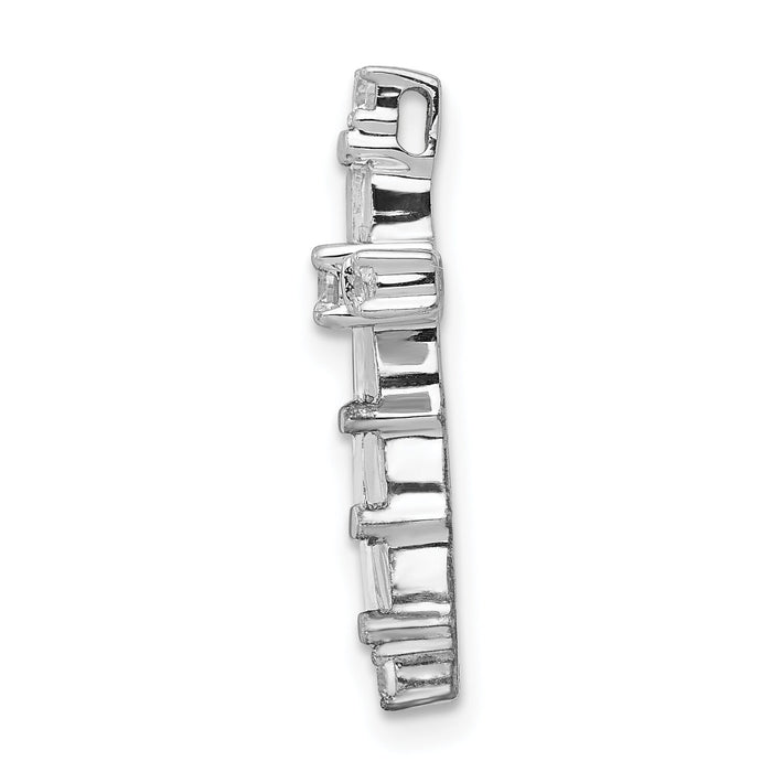 14k White Gold 1/3ct. Diamond Cross Chain Slide-PM5033-033-WA