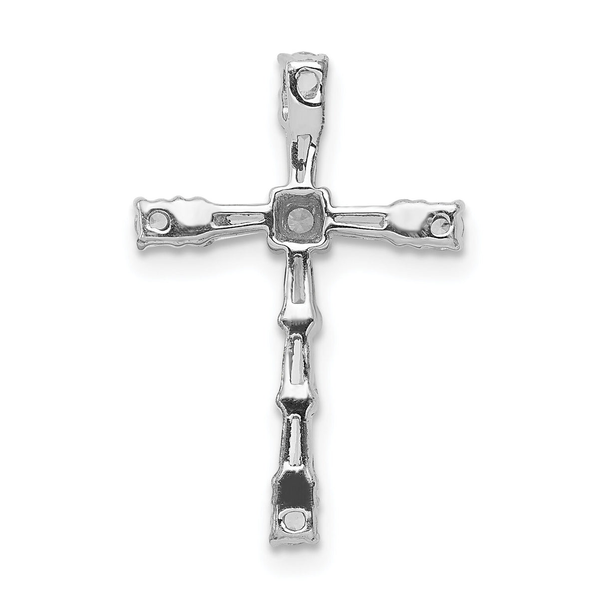 14k White Gold 1/3ct. Diamond Cross Chain Slide-PM5033-033-WA
