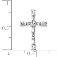 14k White Gold 1/3ct. Diamond Cross Chain Slide-PM5033-033-WA