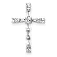 14k White Gold 1/3ct. Diamond Cross Chain Slide-PM5033-033-WA