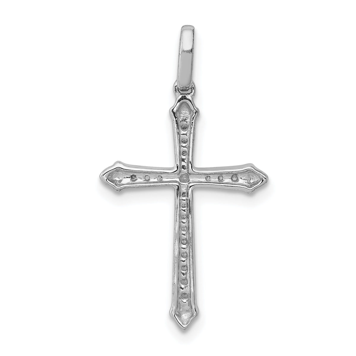 14k White Gold 1/10ct. Diamond Cross Pendant-PM5034-010-WA