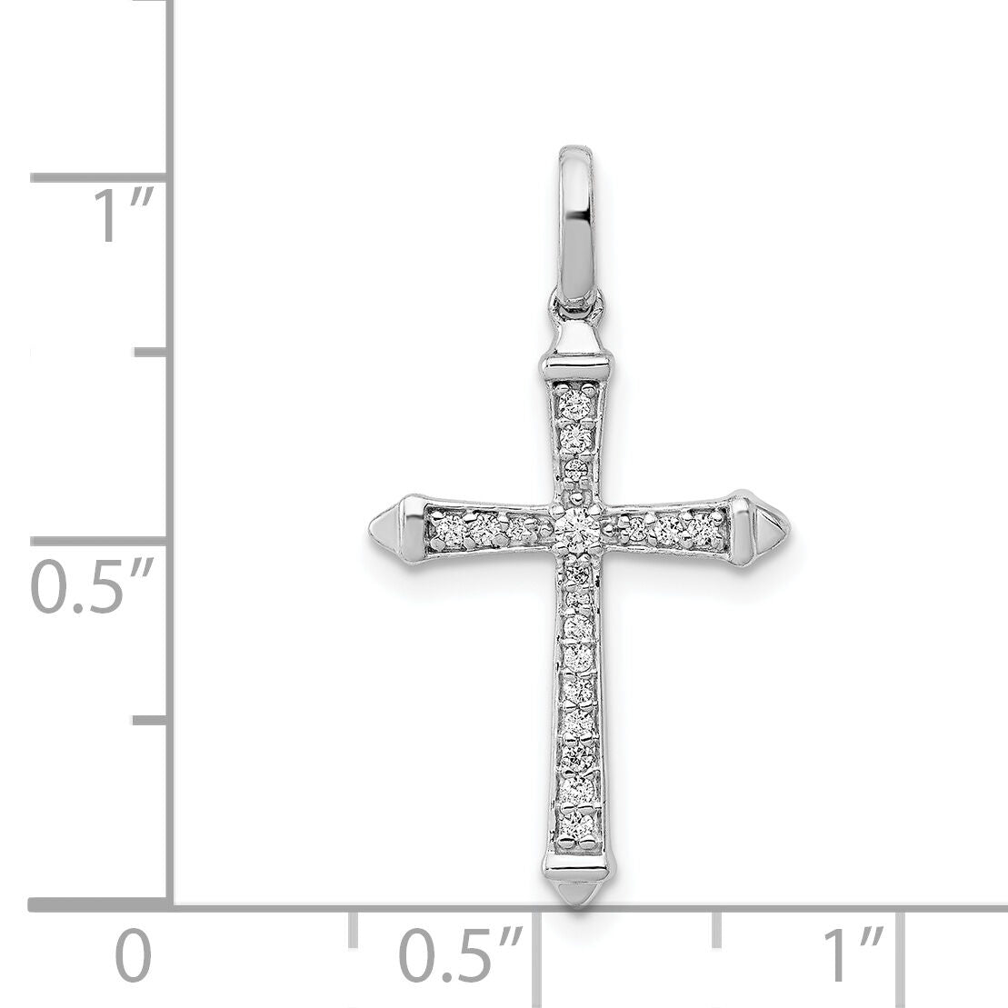 14k White Gold 1/10ct. Diamond Cross Pendant-PM5034-010-WA
