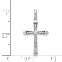 14k White Gold 1/10ct. Diamond Cross Pendant-PM5034-010-WA