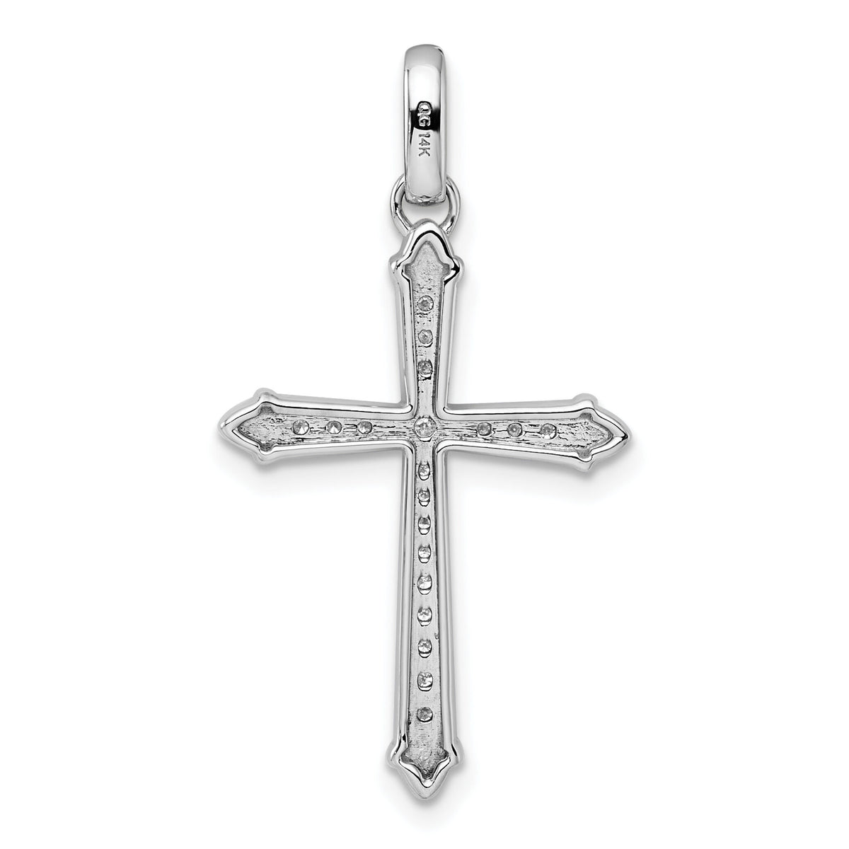 14k White Gold 1/5ct. Diamond Cross Pendant-PM5034-020-WA