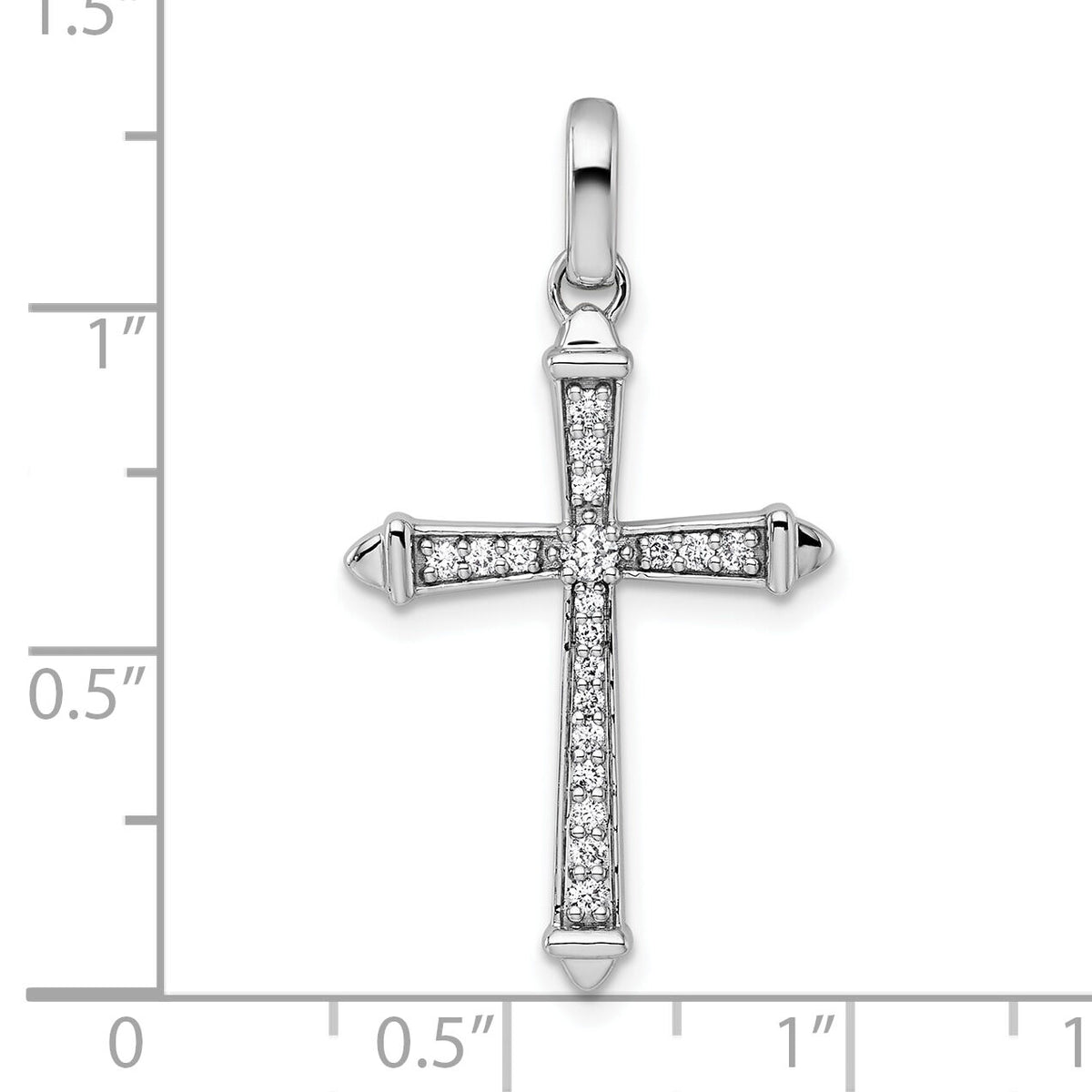 14k White Gold 1/5ct. Diamond Cross Pendant-PM5034-020-WA