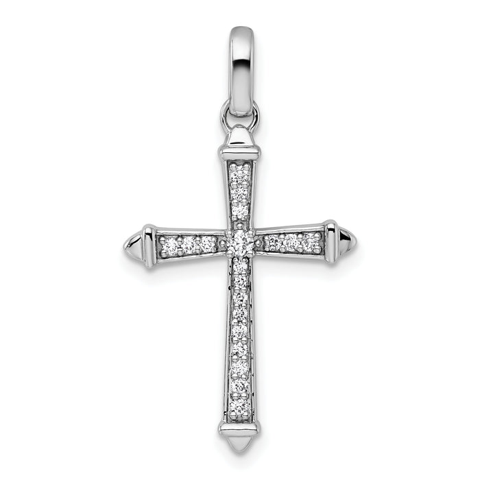 14k White Gold 1/5ct. Diamond Cross Pendant-PM5034-020-WA