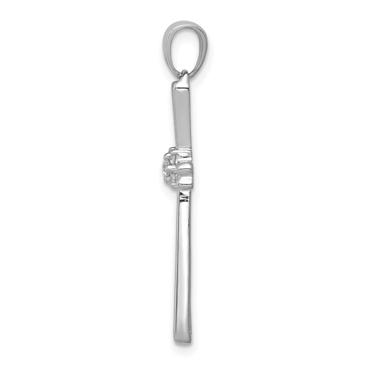 14k White Gold 1/20ct. Diamond Cross Pendant-PM5036-006-WA