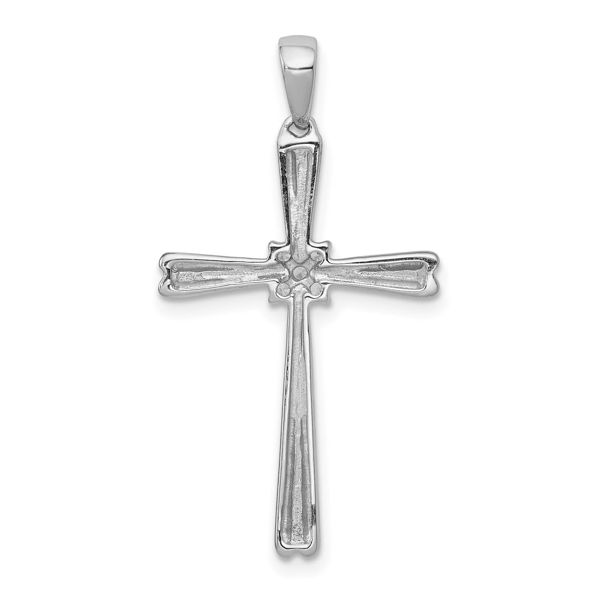 14k White Gold 1/20ct. Diamond Cross Pendant-PM5036-006-WA