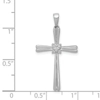 14k White Gold 1/20ct. Diamond Cross Pendant-PM5036-006-WA