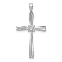 14k White Gold 1/20ct. Diamond Cross Pendant-PM5036-006-WA