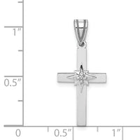 14k White Gold .01ct Diamond Cross Pendant-PM5037-001-WA
