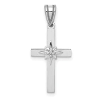 14k White Gold .01ct Diamond Cross Pendant-PM5037-001-WA