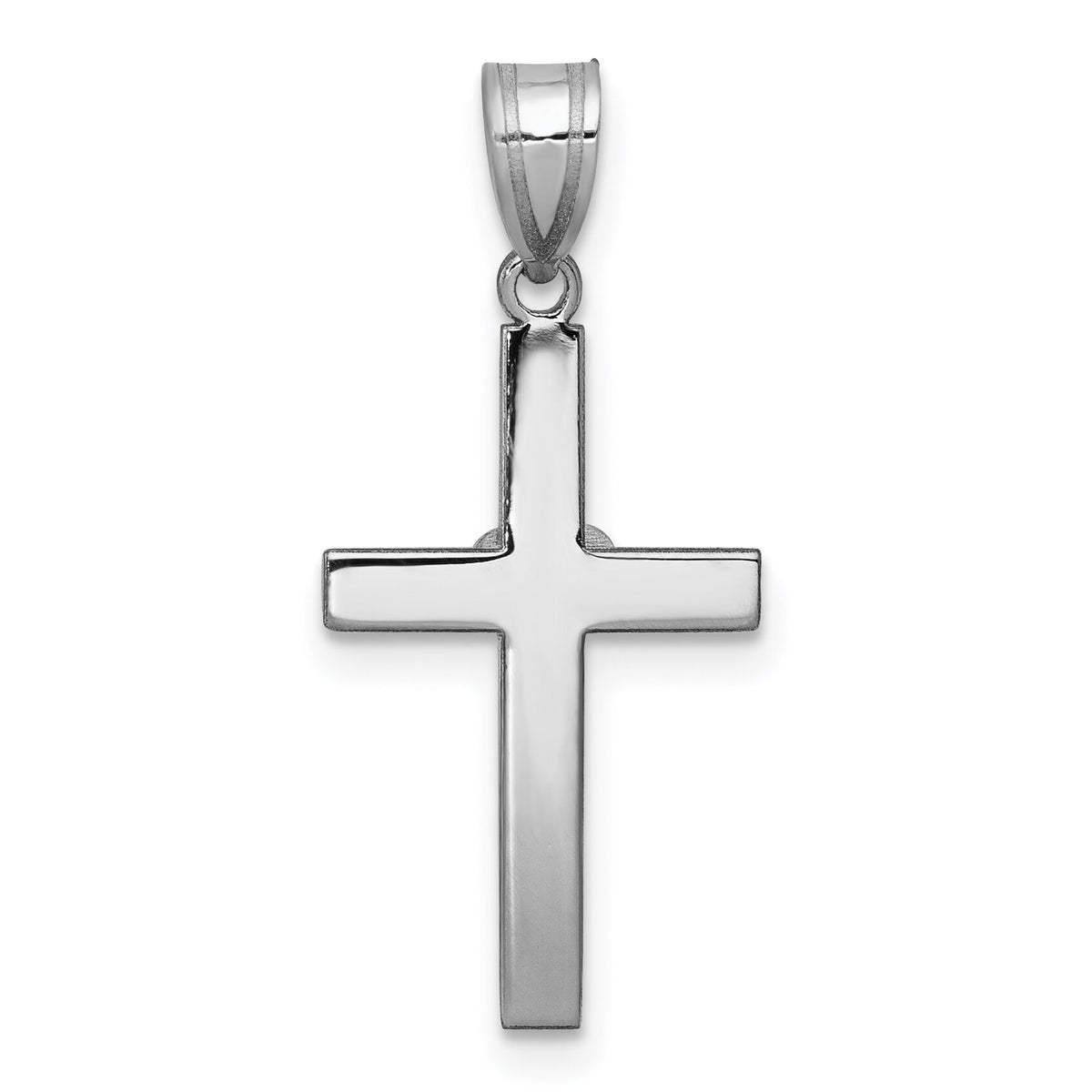 14k White Gold .01ct Diamond Heart Cross Pendant-PM5038-001-WA