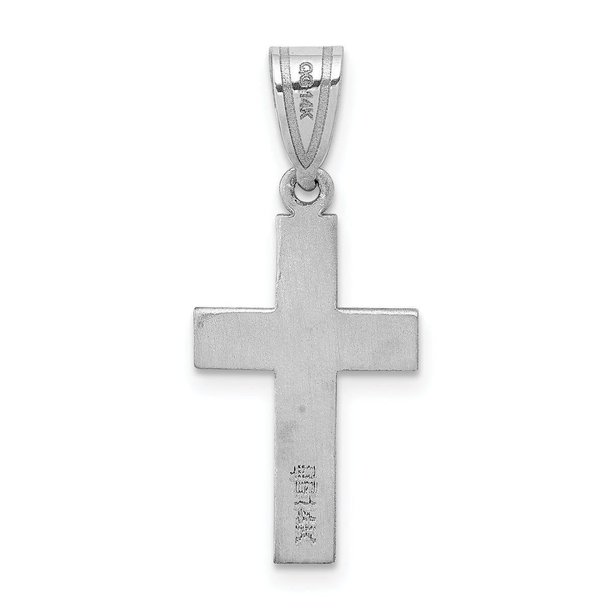 14k White Gold .01ct Diamond Heart Cross Pendant-PM5039-001-WA