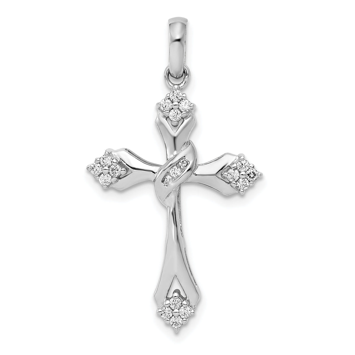 14k White Gold 1/5ct. Diamond Cross Pendant-PM5041-020-WA