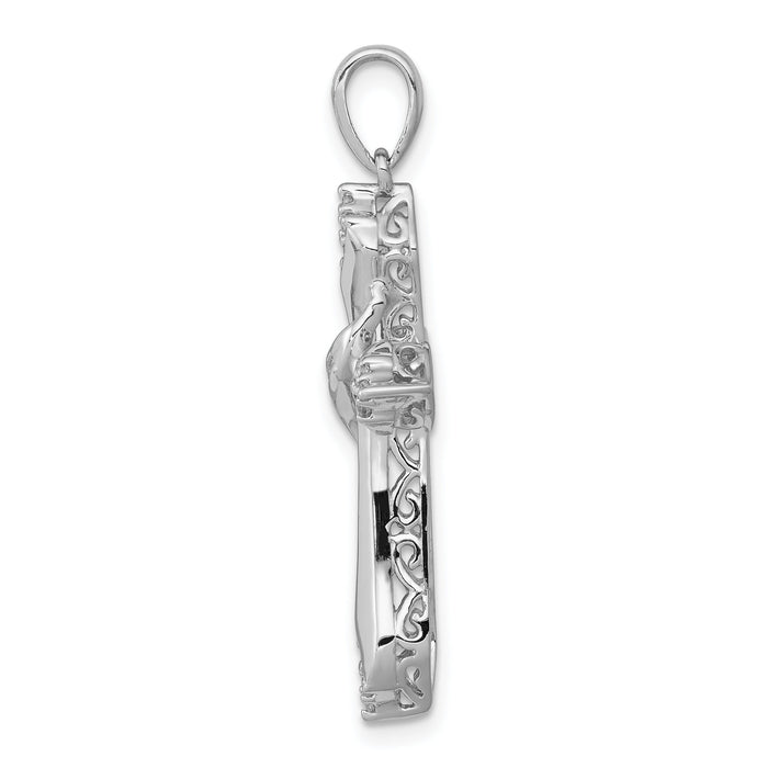 14k White Gold 1/6ct. Diamond Cross Pendant-PM5042-016-WA
