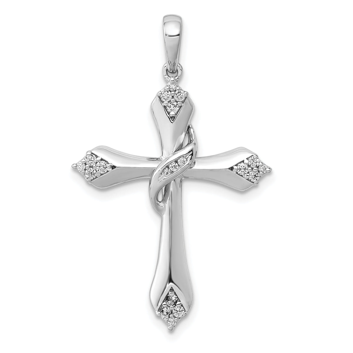 14k White Gold 1/6ct. Diamond Cross Pendant-PM5042-016-WA
