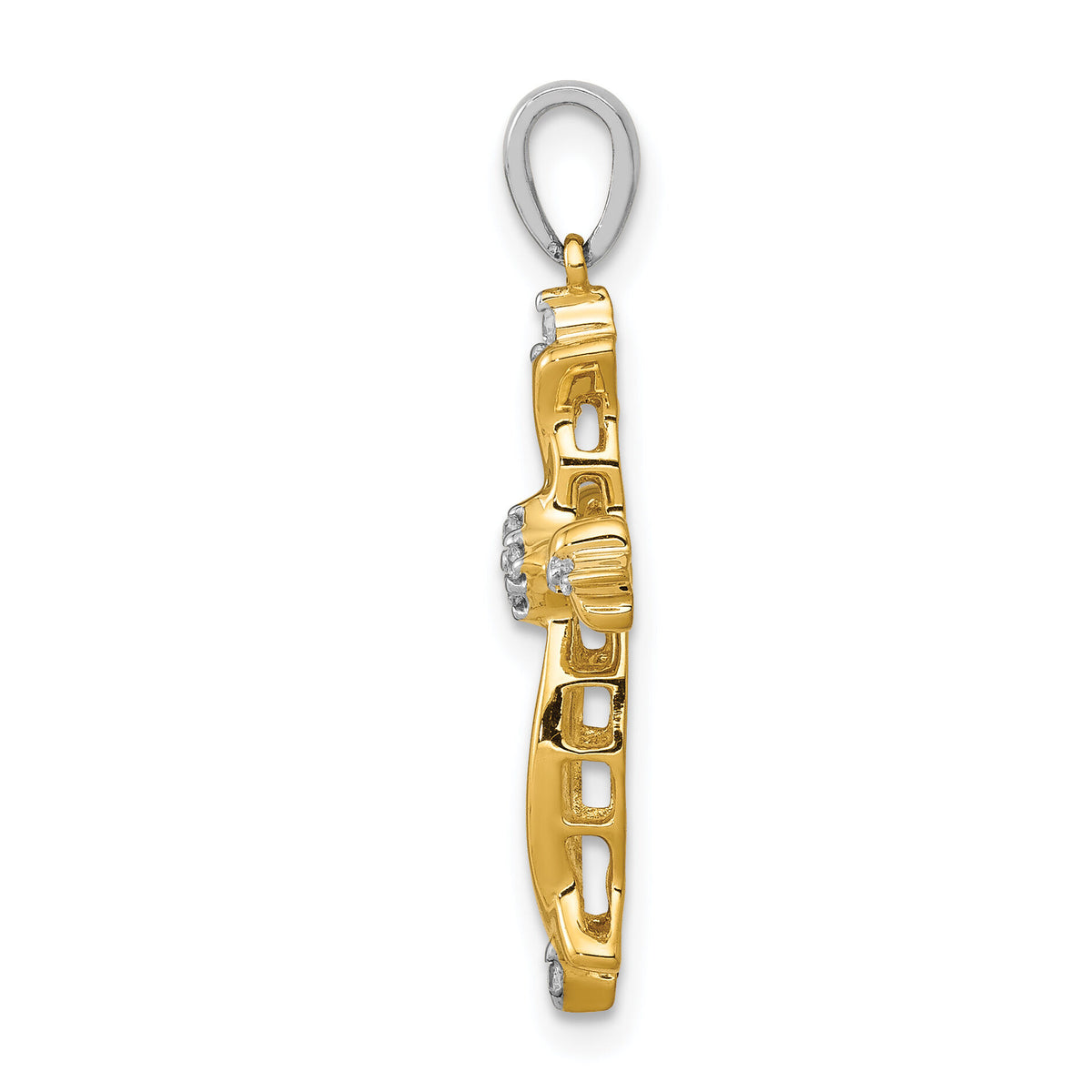 14k Two-Tone 1/20ct. Diamond Cross Pendant-PM5044-005-YWA