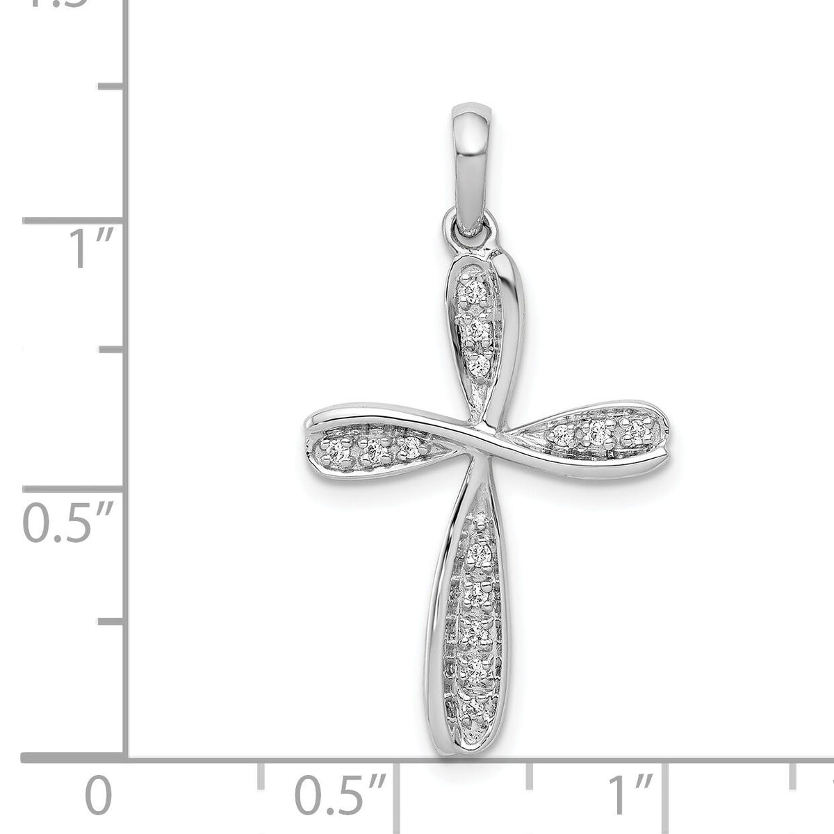 14k White Gold 1/15ct. Diamond Cross Pendant-PM5045-008-WA