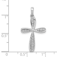 14k White Gold 1/15ct. Diamond Cross Pendant-PM5045-008-WA
