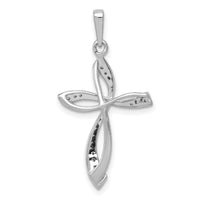 14k White Gold 1/10ct. Diamond Cross Pendant-PM5046-010-WA