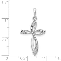 14k White Gold 1/10ct. Diamond Cross Pendant-PM5046-010-WA