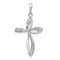 14k White Gold 1/10ct. Diamond Cross Pendant-PM5046-010-WA