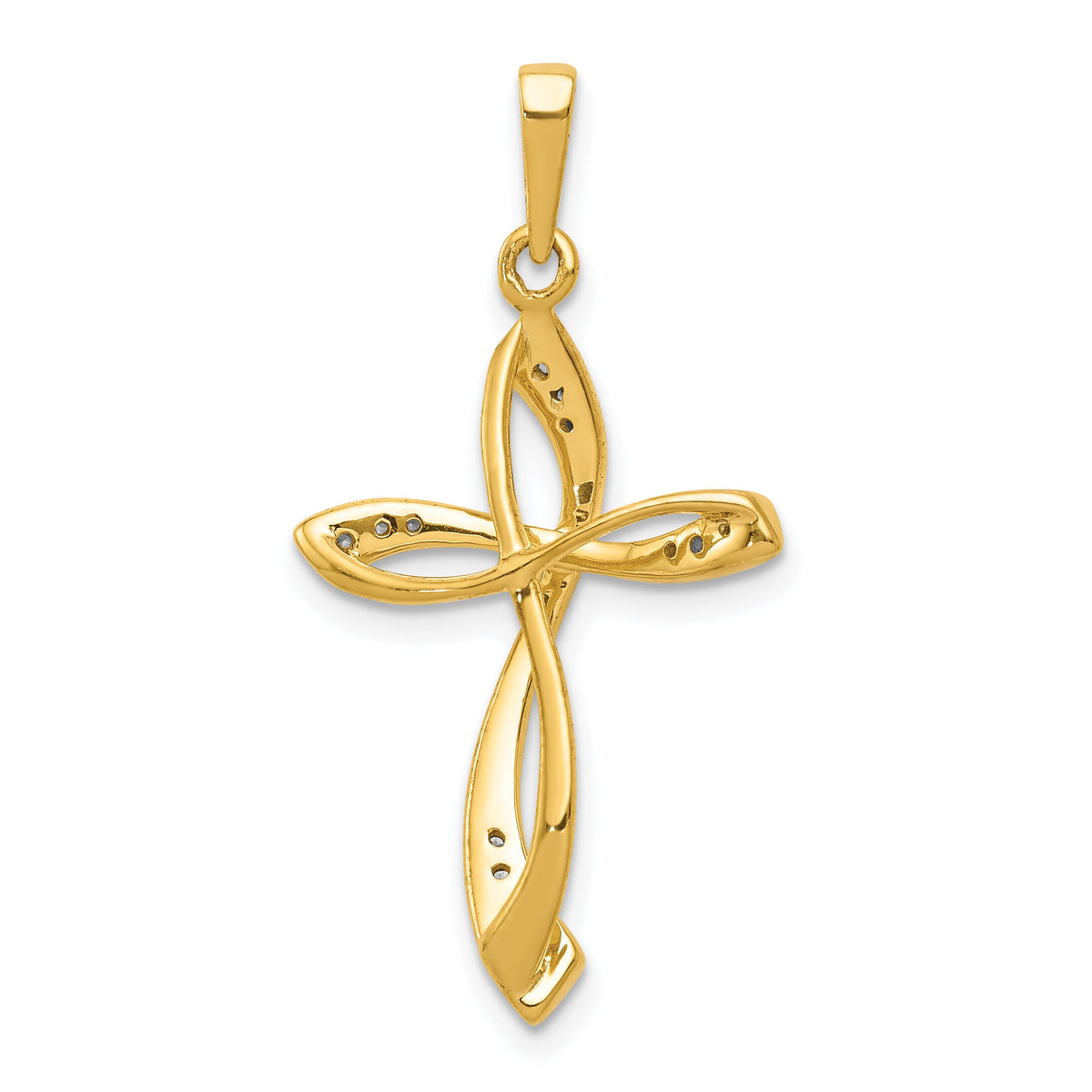 14k 1/10ct. Diamond Cross Pendant-PM5046-010-YA