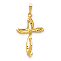 14k 1/10ct. Diamond Cross Pendant-PM5046-010-YA
