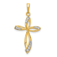 14k 1/10ct. Diamond Cross Pendant-PM5046-010-YA