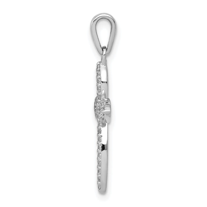 14k White Gold 1/5ct. Diamond Cross Pendant-PM5047-020-WA
