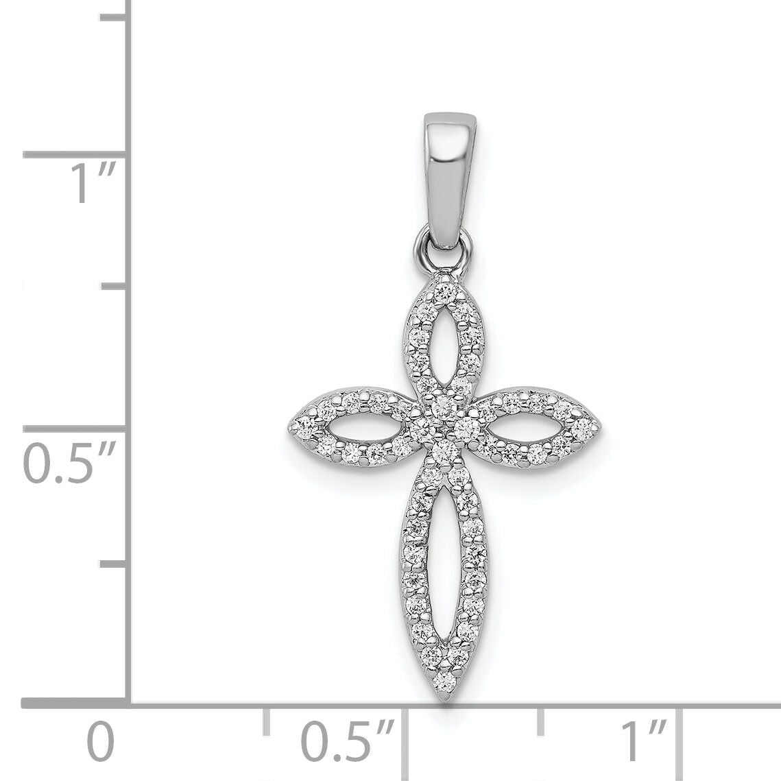 14k White Gold 1/5ct. Diamond Cross Pendant-PM5047-020-WA