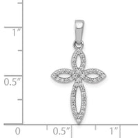 14k White Gold 1/5ct. Diamond Cross Pendant-PM5047-020-WA