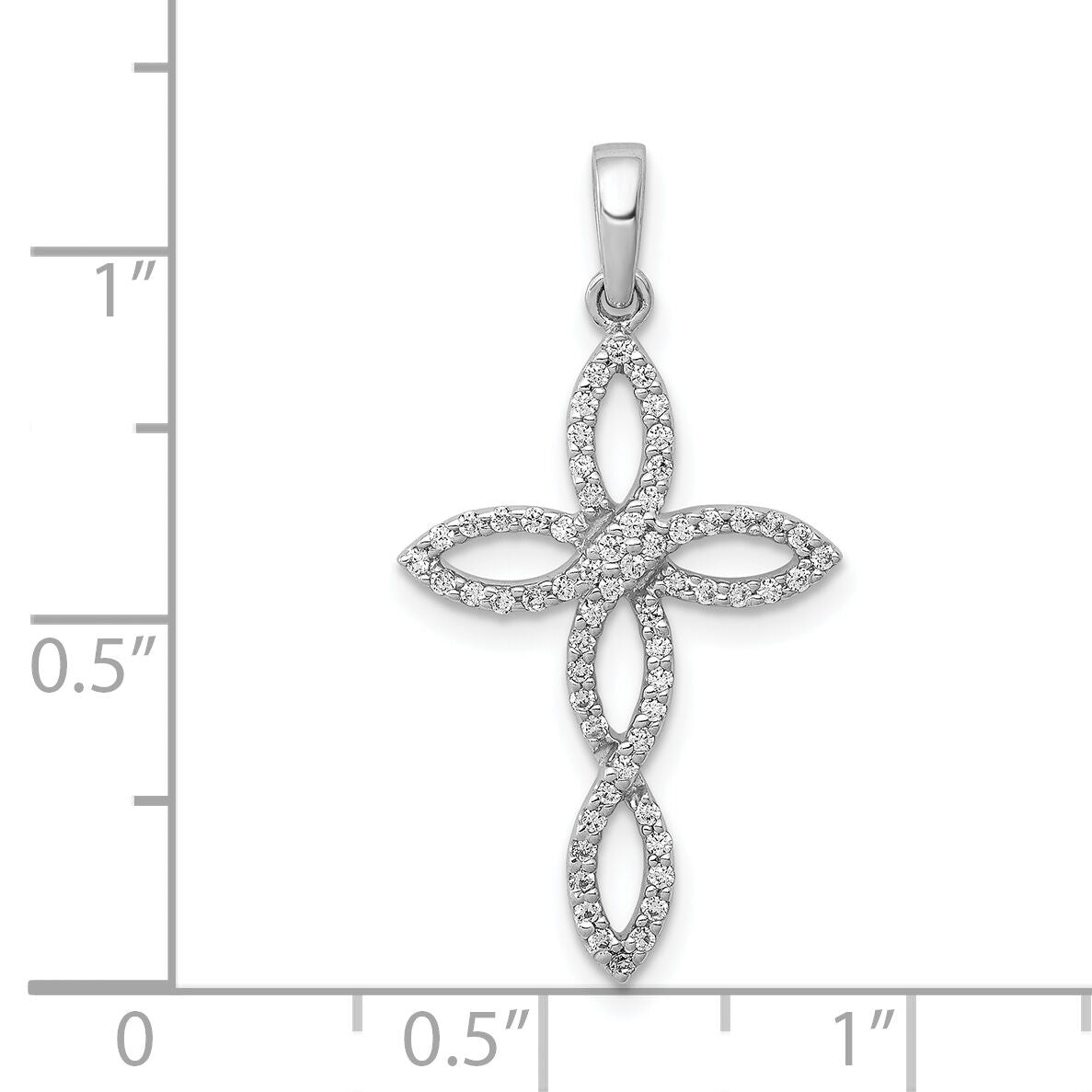 14k White Gold 1/4ct. Diamond Cross Pendant-PM5049-025-WA