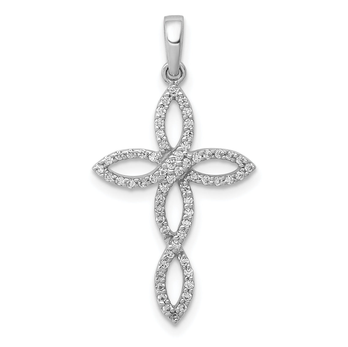 14k White Gold 1/4ct. Diamond Cross Pendant-PM5049-025-WA