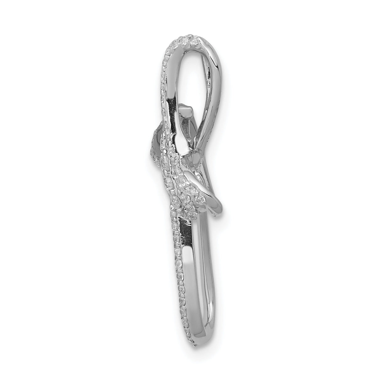 14k White Gold 1/3ct. Diamond Cross Chain Slide-PM5050-033-WA