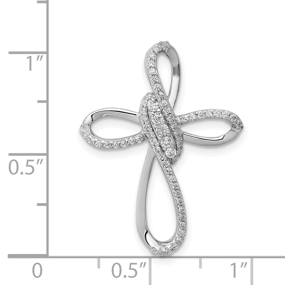 14k White Gold 1/3ct. Diamond Cross Chain Slide-PM5050-033-WA
