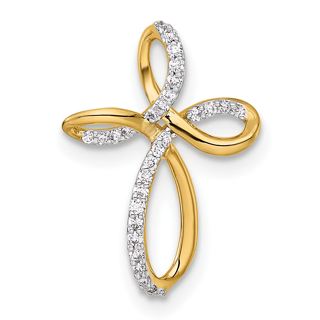 14k Diamond Cross Chain Slide-PM5051-010-YA