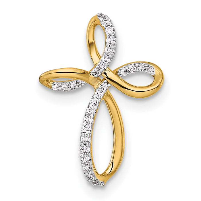 14k Diamond Cross Chain Slide-PM5051-010-YA