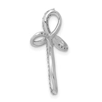 14k White Gold 1/6ct. Diamond Cross Chain Slide-PM5051-016-WA