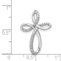 14k White Gold 1/6ct. Diamond Cross Chain Slide-PM5051-016-WA