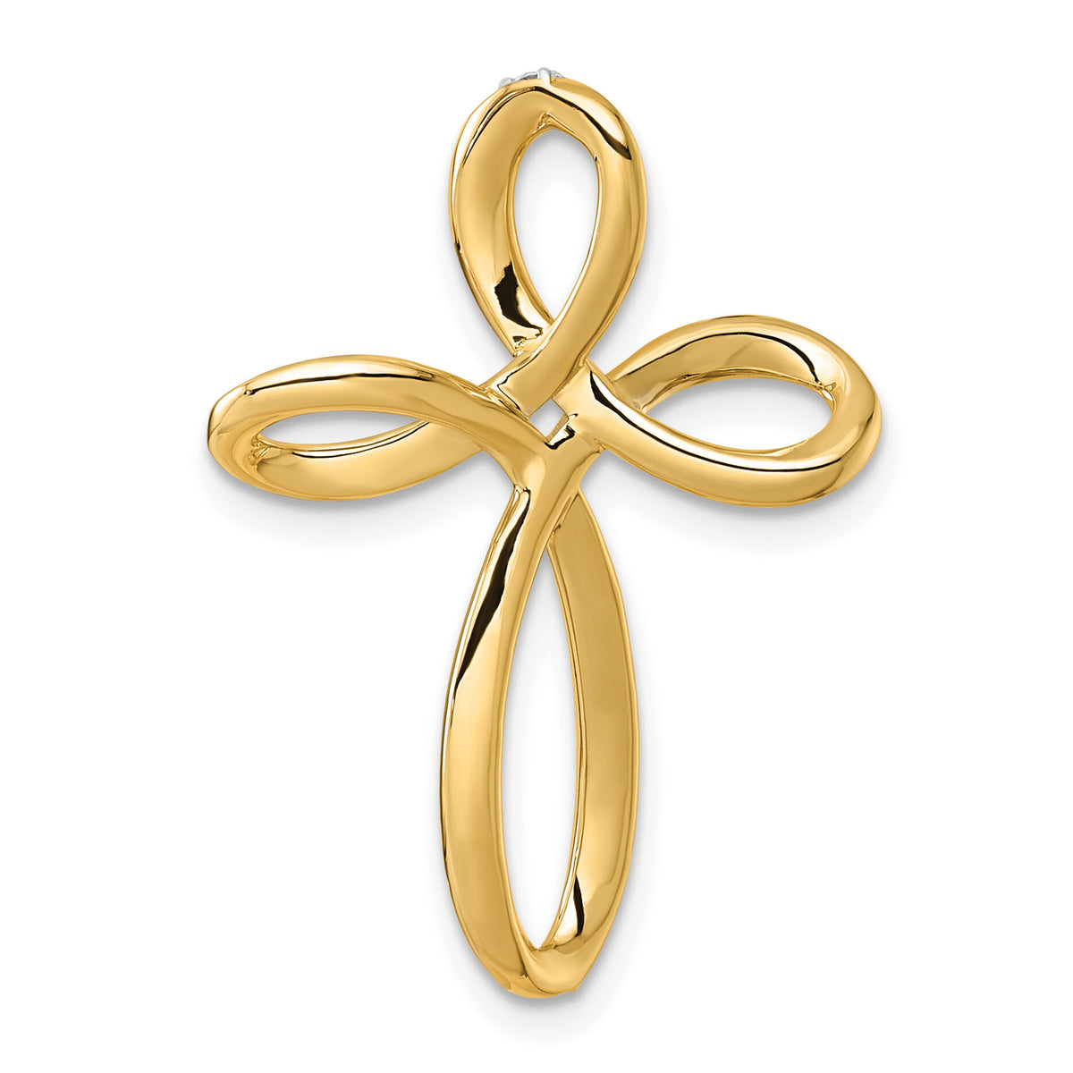 14k Diamond Cross Chain Slide-PM5051-032-YA