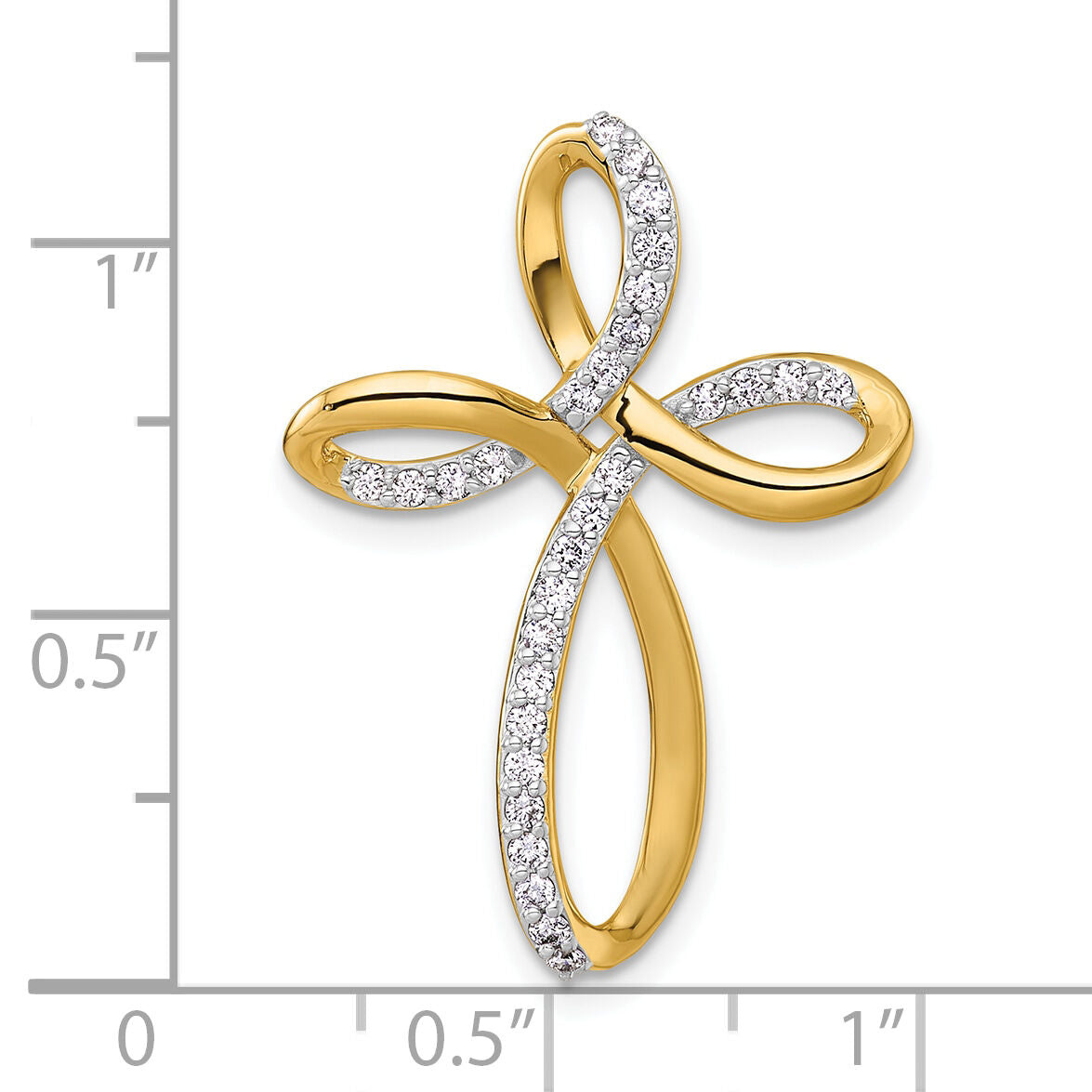 14k Diamond Cross Chain Slide-PM5051-032-YA