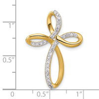 14k Diamond Cross Chain Slide-PM5051-032-YA