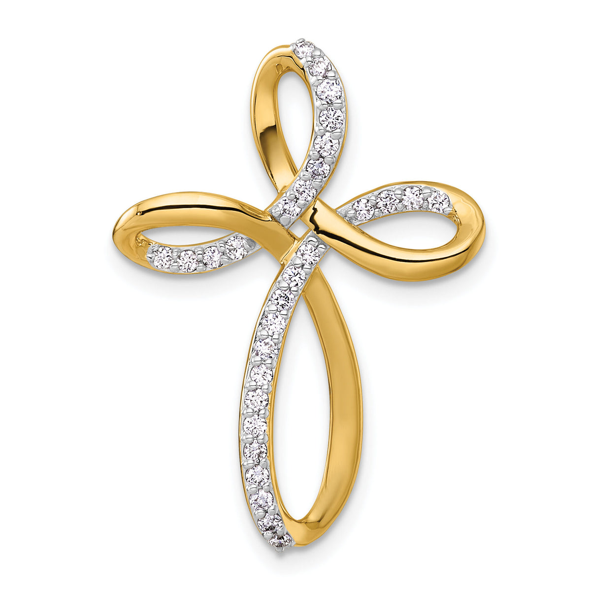 14k Diamond Cross Chain Slide-PM5051-032-YA