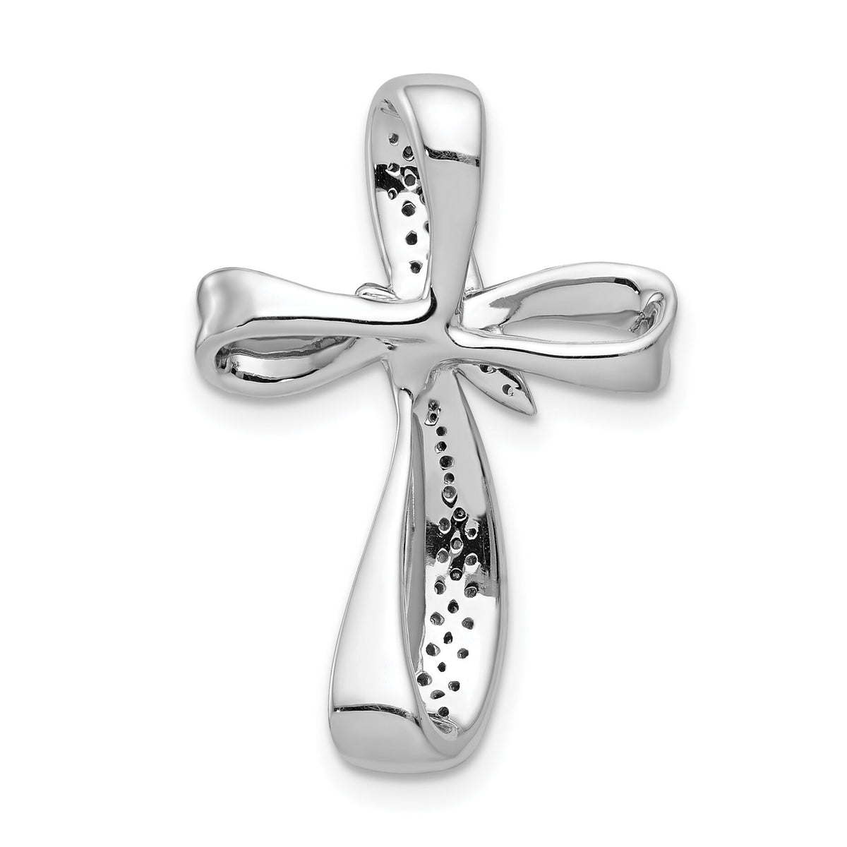 14k White Gold 1/4ct. Diamond Cross Chain Slide-PM5053-025-WA
