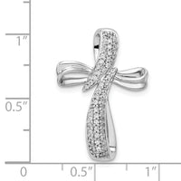 14k White Gold 1/4ct. Diamond Cross Chain Slide-PM5053-025-WA
