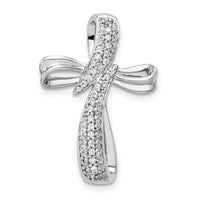 14k White Gold 1/4ct. Diamond Cross Chain Slide-PM5053-025-WA