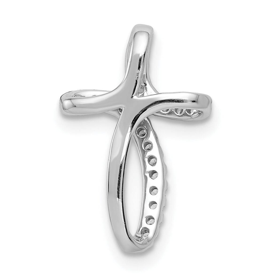 14k White Gold 1/15ct. Diamond Cross Pendant-PM5054-008-WA
